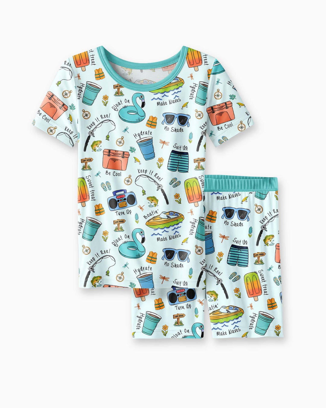 Lake Days Bamboo Two Piece Short Sleeve Shorts Pajama Set