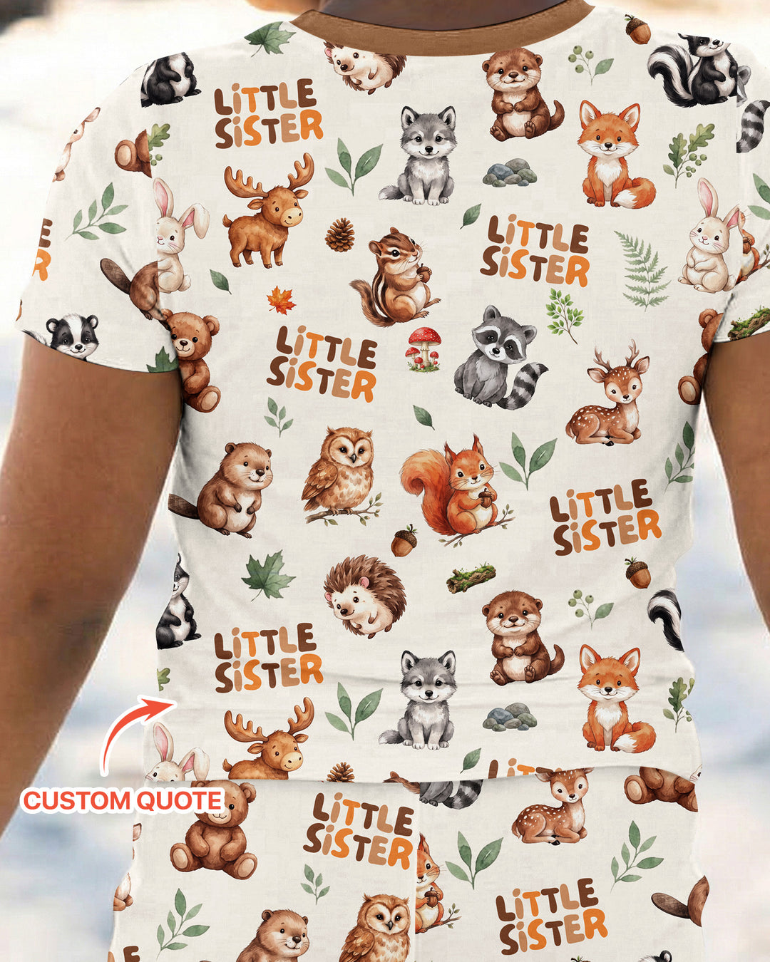 Zweiteiliges, kurzärmliges Pyjama-Set mit Marienkäfern