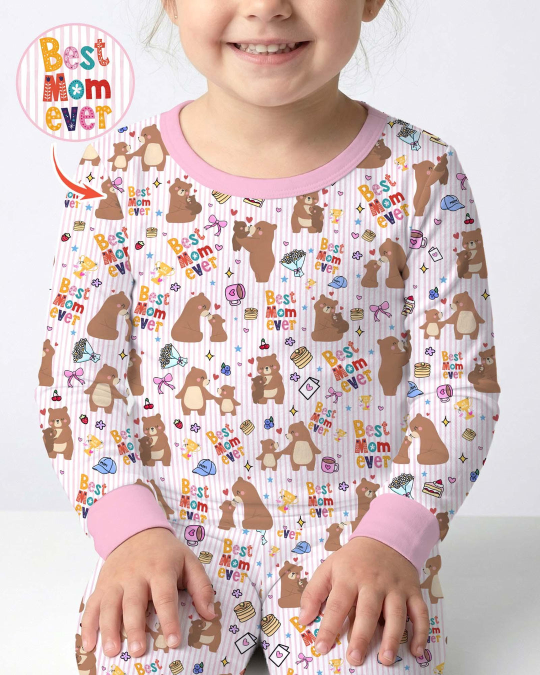 Zweiteiliges Langarm-Pyjama-Set mit Sommerfrüchten