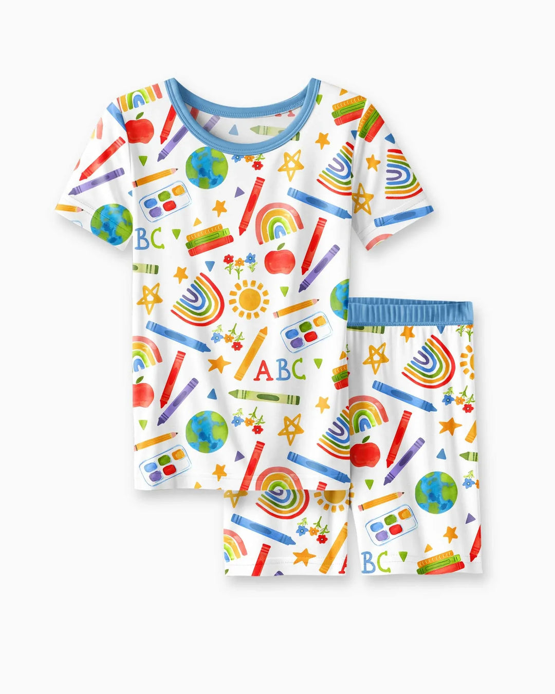 Schlafanzug-Set zweiteilig, kurze Ärmel, kurze Hose, Bambus