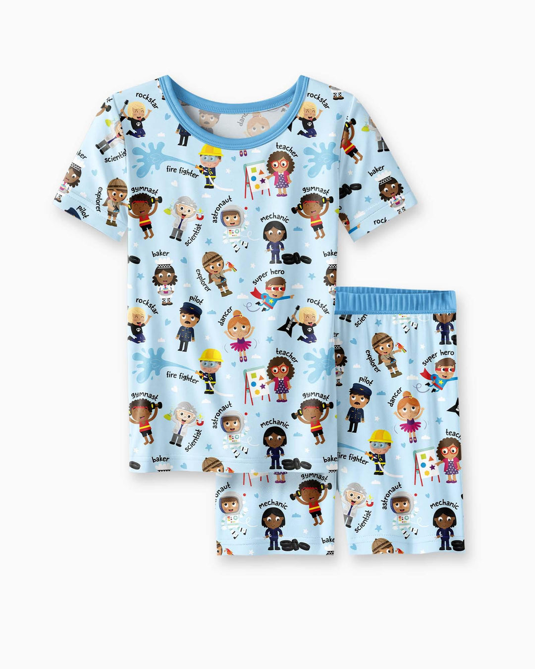 Schlafanzug-Set zweiteilig, kurze Ärmel, kurze Hose, Bambus