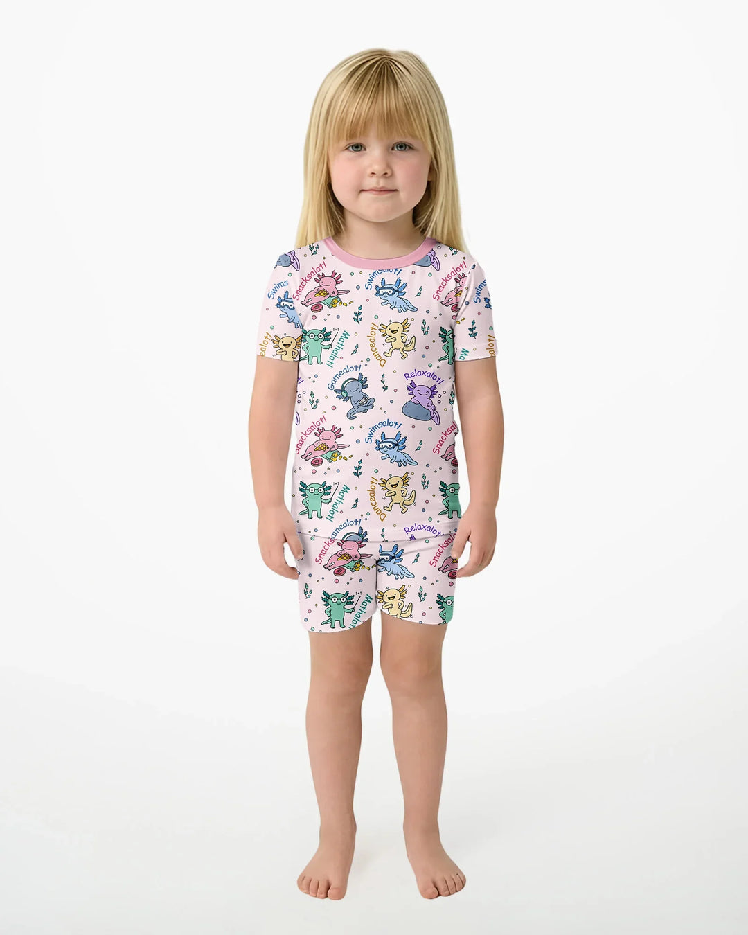 Schlafanzug-Set zweiteilig, kurze Ärmel, kurze Hose, Bambus