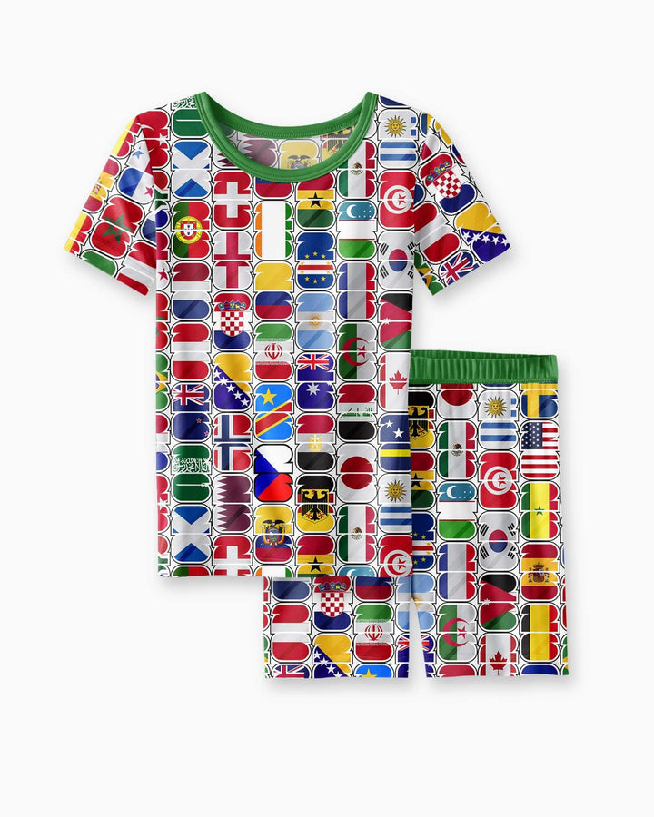 Schlafanzug-Set zweiteilig, kurze Ärmel, kurze Hose, Bambus