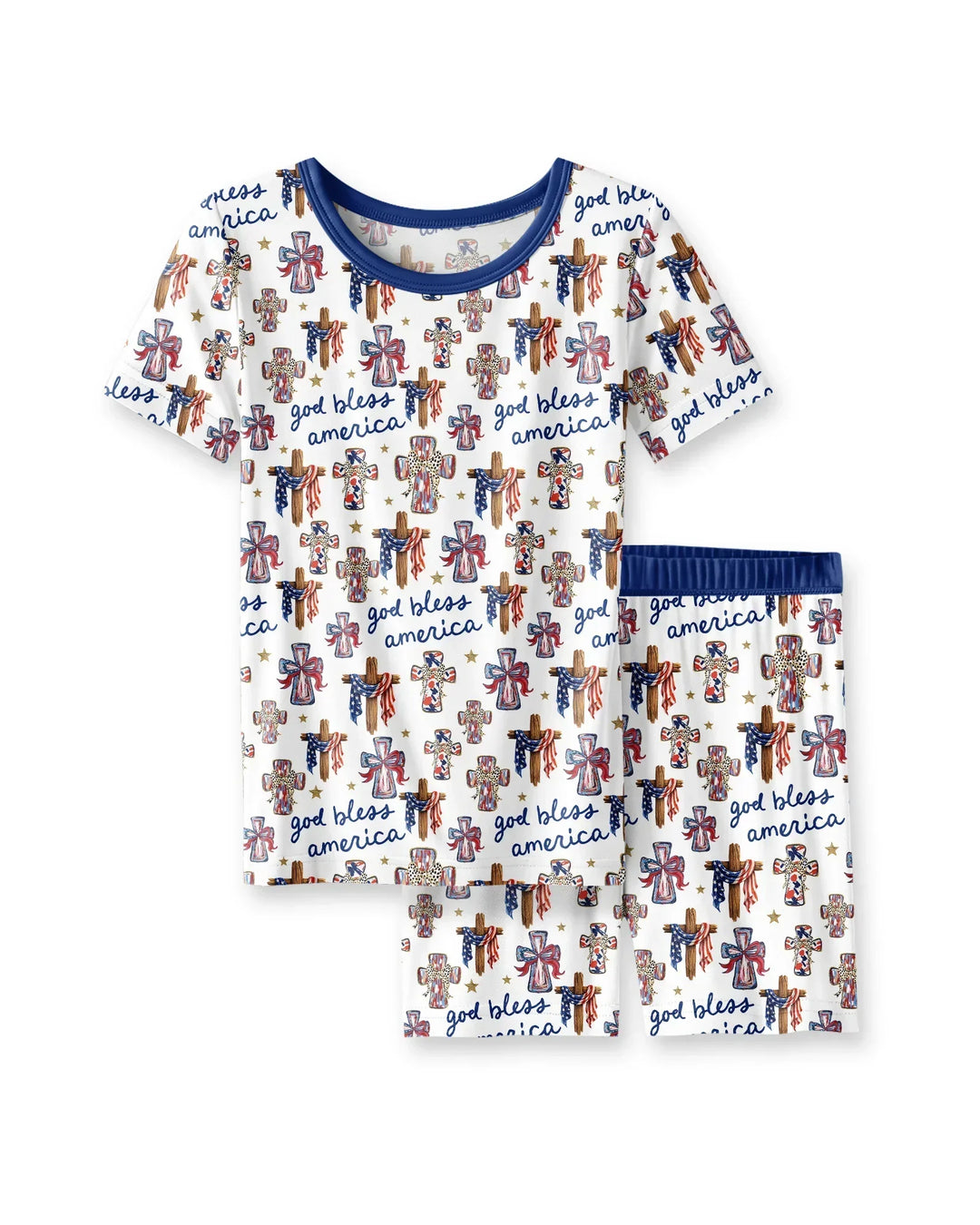 Schlafanzug-Set zweiteilig, kurze Ärmel, kurze Hose, Bambus
