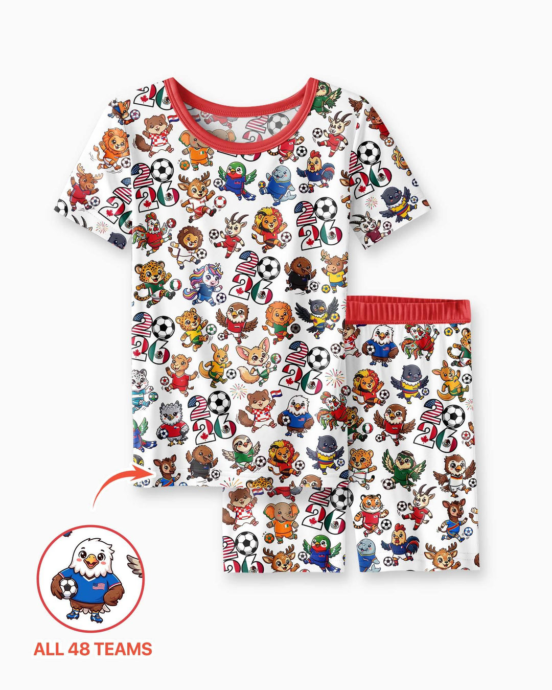 Schlafanzug-Set zweiteilig, kurze Ärmel, kurze Hose, Bambus