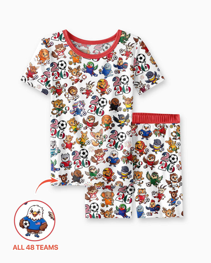 Schlafanzug-Set zweiteilig, kurze Ärmel, kurze Hose, Bambus