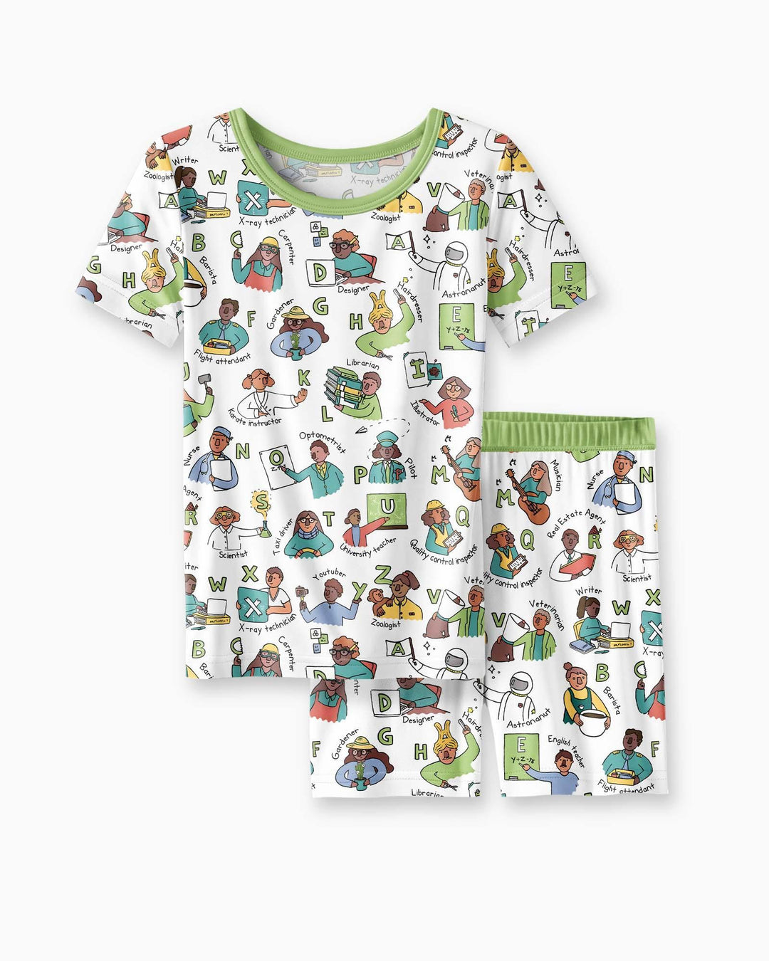 Schlafanzug-Set zweiteilig, kurze Ärmel, kurze Hose, Bambus