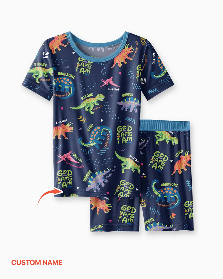 Zweiteiliges Pyjama-Set mit kurzen Ärmeln und Shorts im Sommer-Design