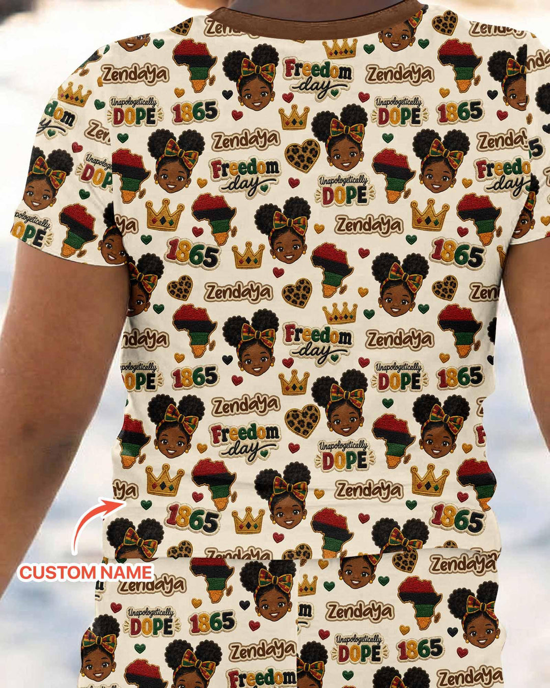 Custom Name Juneteenth Unapologetically Dope Bamboo Two Piece Short Sleeve Pajama Set