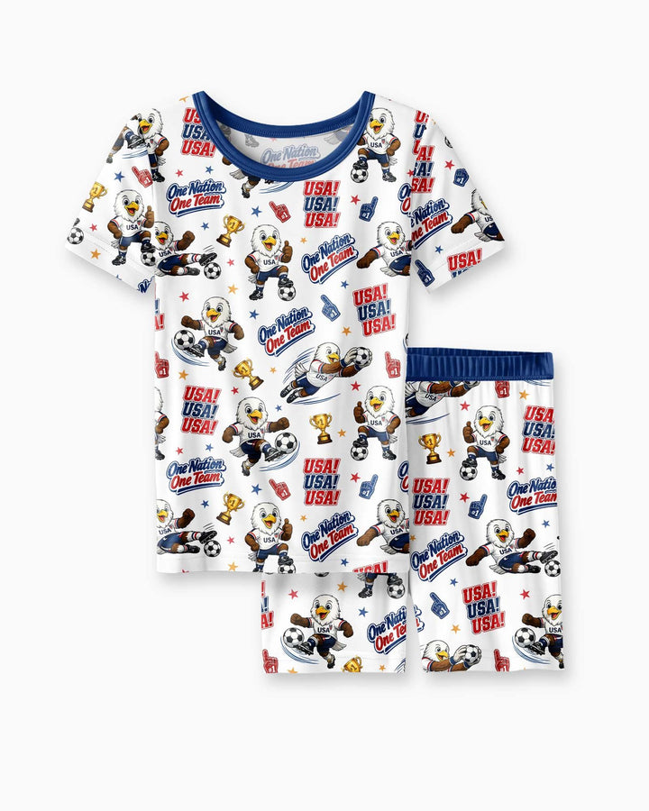 Schlafanzug-Set zweiteilig, kurze Ärmel, kurze Hose, Bambus