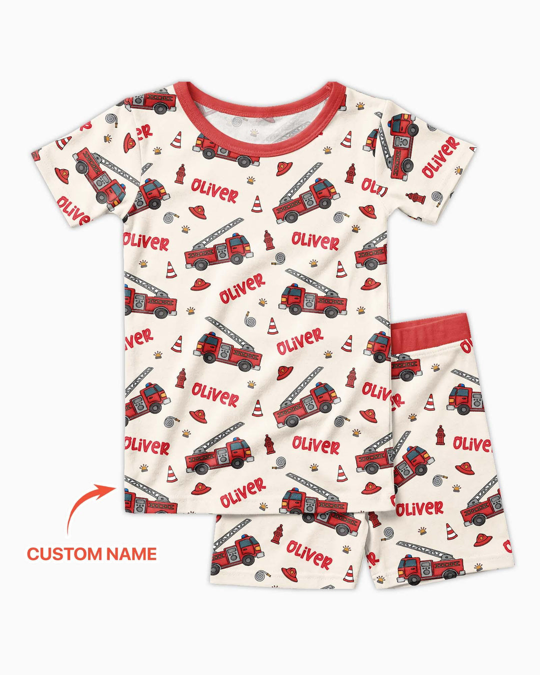 Zweiteiliges Pyjama-Set mit kurzen Ärmeln und Shorts im Sommer-Design