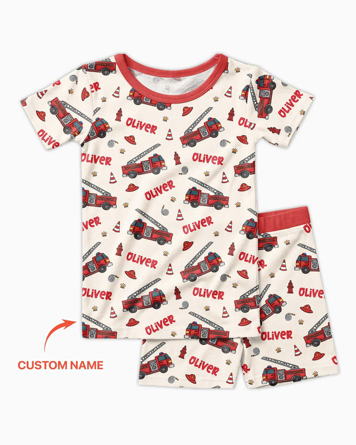 Zweiteiliges Pyjama-Set mit kurzen Ärmeln und Shorts im Sommer-Design
