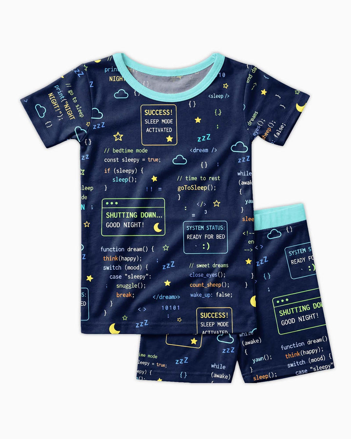 Template Zweiteiliges Pyjama-Set mit kurzen Ärmeln und Shorts