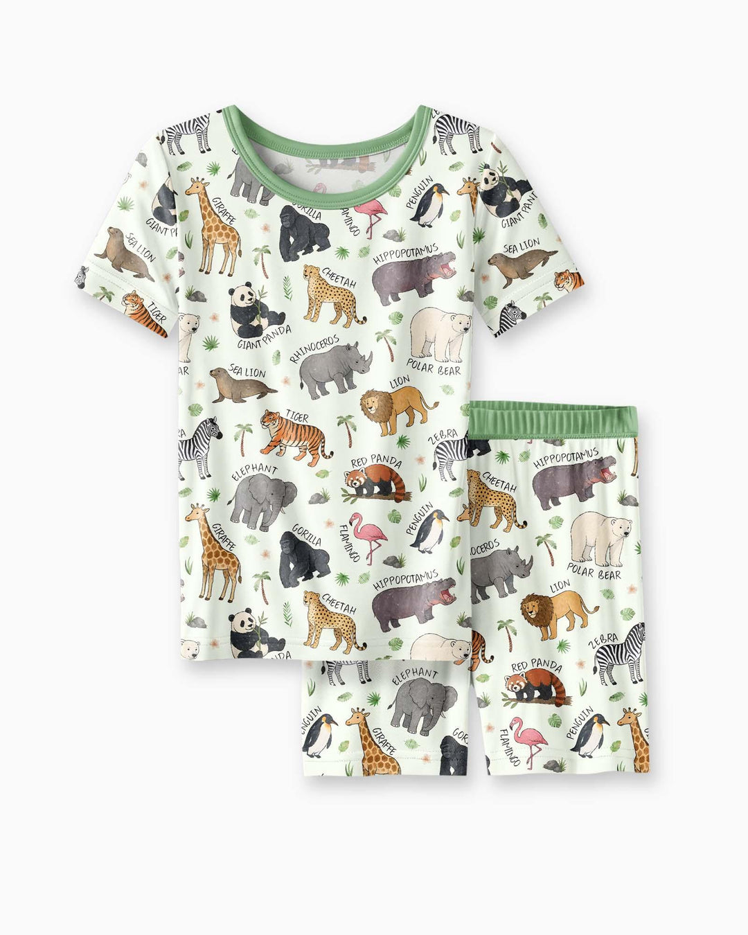 Schlafanzug-Set zweiteilig, kurze Ärmel, kurze Hose, Bambus