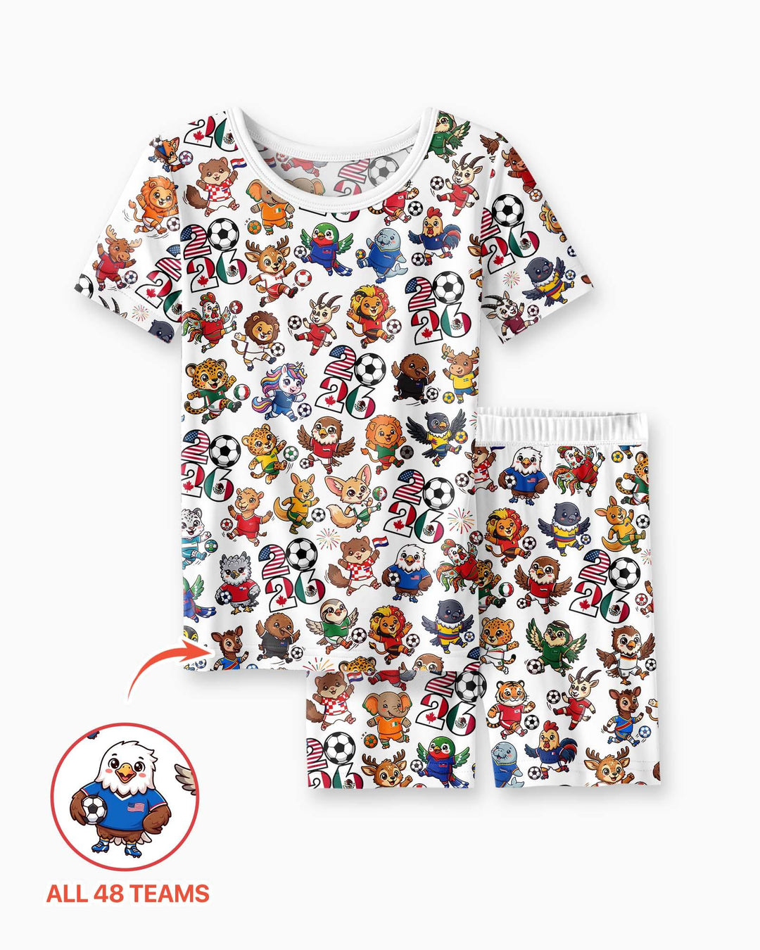 Schlafanzug-Set zweiteilig, kurze Ärmel, kurze Hose, Bambus