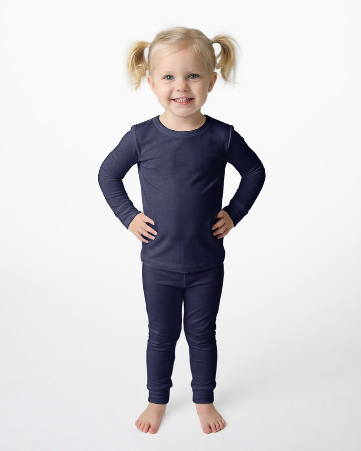 Zweiteiliges Pyjama-Set in Stahlblau