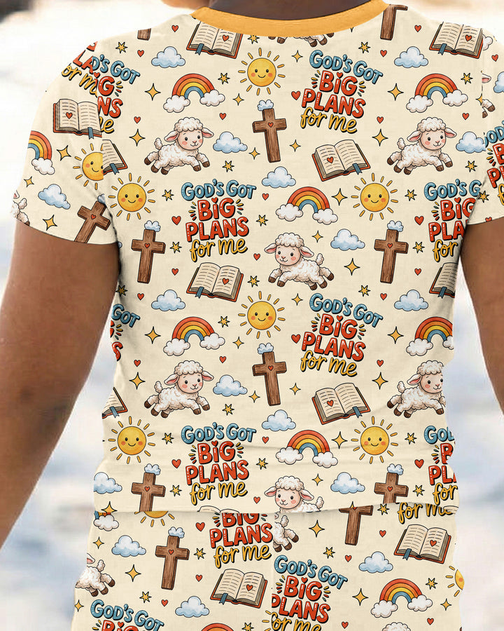 Template Zweiteiliges Pyjama-Set mit kurzen Ärmeln und Shorts