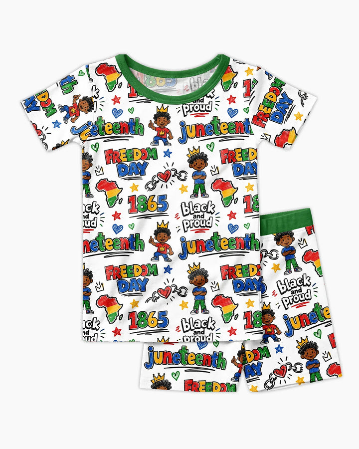 Template Zweiteiliges Pyjama-Set mit kurzen Ärmeln und Shorts
