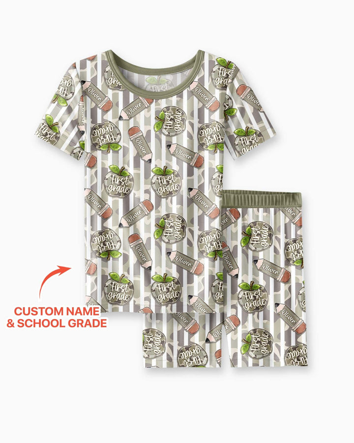 Schlafanzug-Set zweiteilig, kurze Ärmel, kurze Hose, Bambus