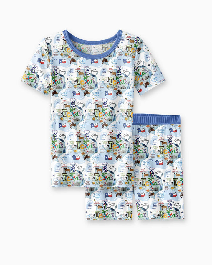 Schlafanzug-Set zweiteilig, kurze Ärmel, kurze Hose, Bambus