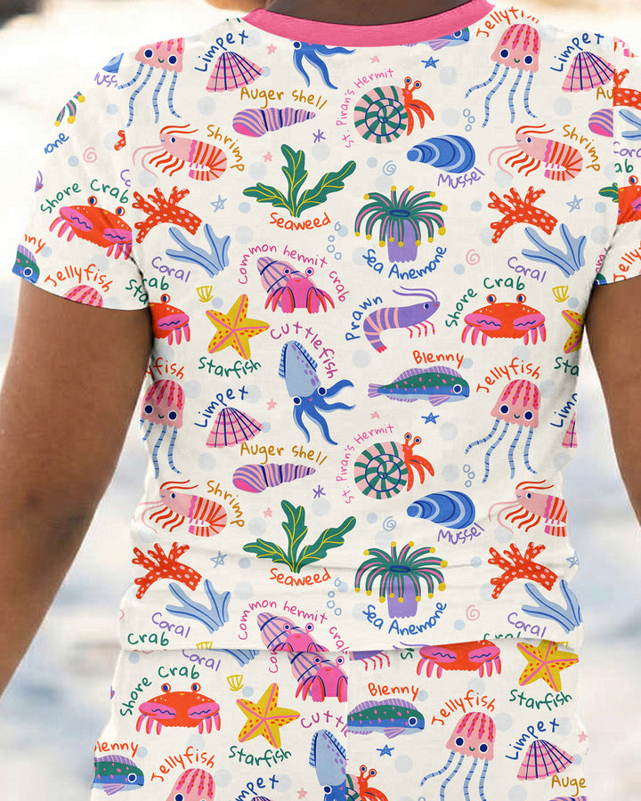 Zweiteiliges, kurzärmliges Pyjama-Set mit Marienkäfern