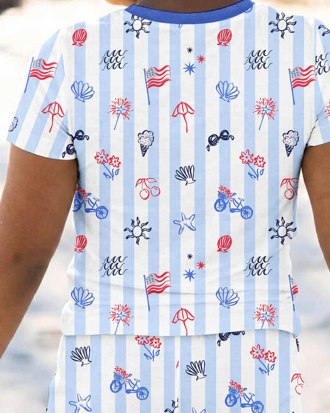 Zweiteiliges, kurzärmliges Pyjama-Set mit Marienkäfern