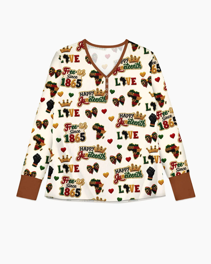 Juneteenth "Free-ish Since 1865" Bambus Pyjama-Set für Damen