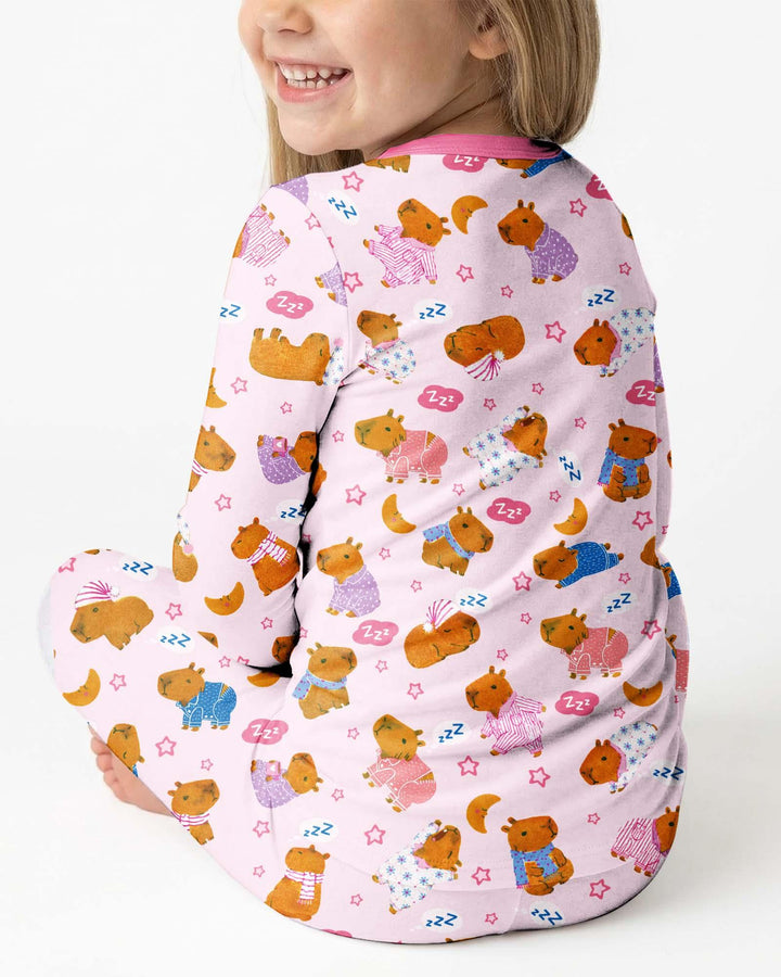 Zweiteiliges Langarm-Pyjama-Set mit Sommerfrüchten