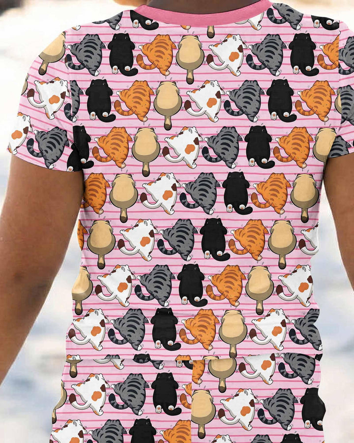 Zweiteiliges, kurzärmliges Pyjama-Set mit Marienkäfern