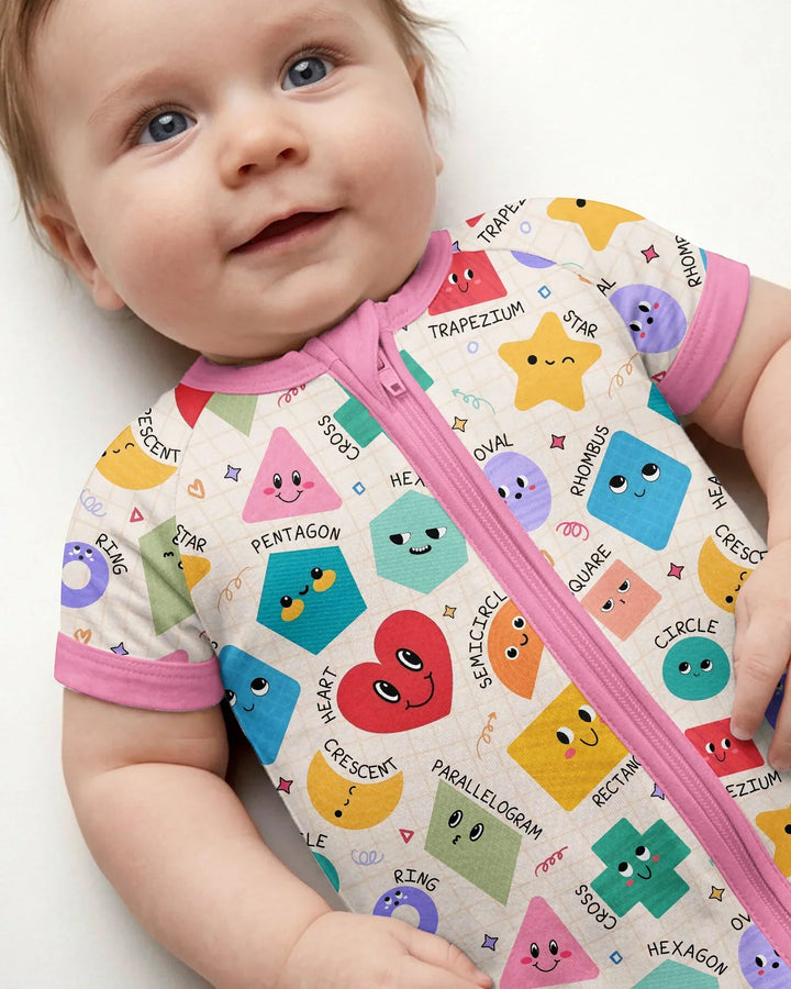 Happy Shape Squad Family Matching Bamboo Shorty Zippy