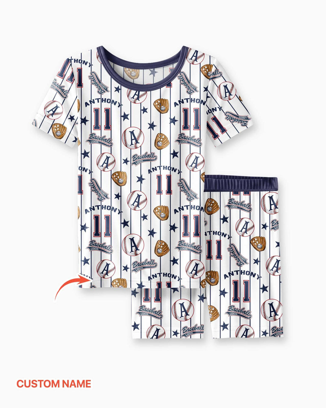 Zweiteiliges Pyjama-Set mit kurzen Ärmeln und Shorts im Sommer-Design