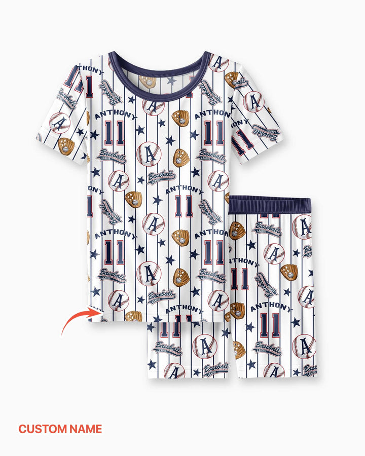 Zweiteiliges Pyjama-Set mit kurzen Ärmeln und Shorts im Sommer-Design