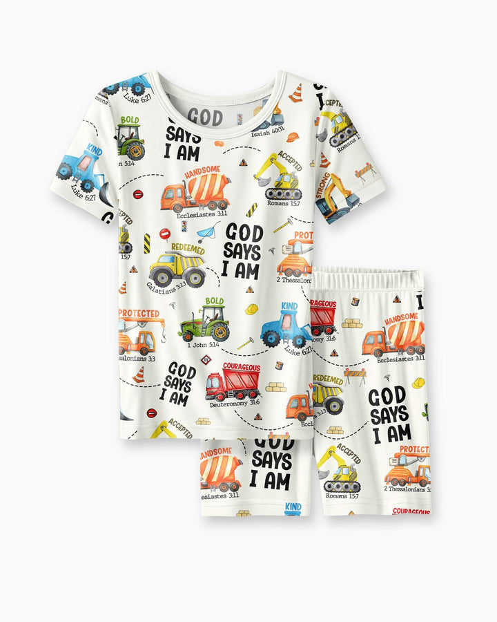 Zweiteiliges Pyjama-Set mit kurzen Ärmeln und Shorts im Sommer-Design