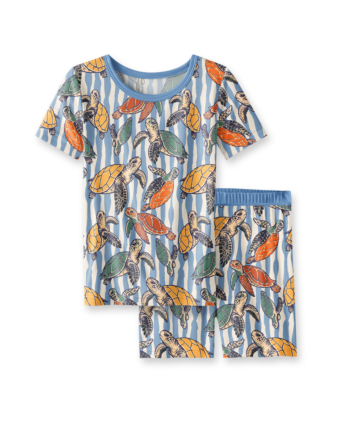 Template Zweiteiliges Pyjama-Set mit kurzen Ärmeln und Shorts