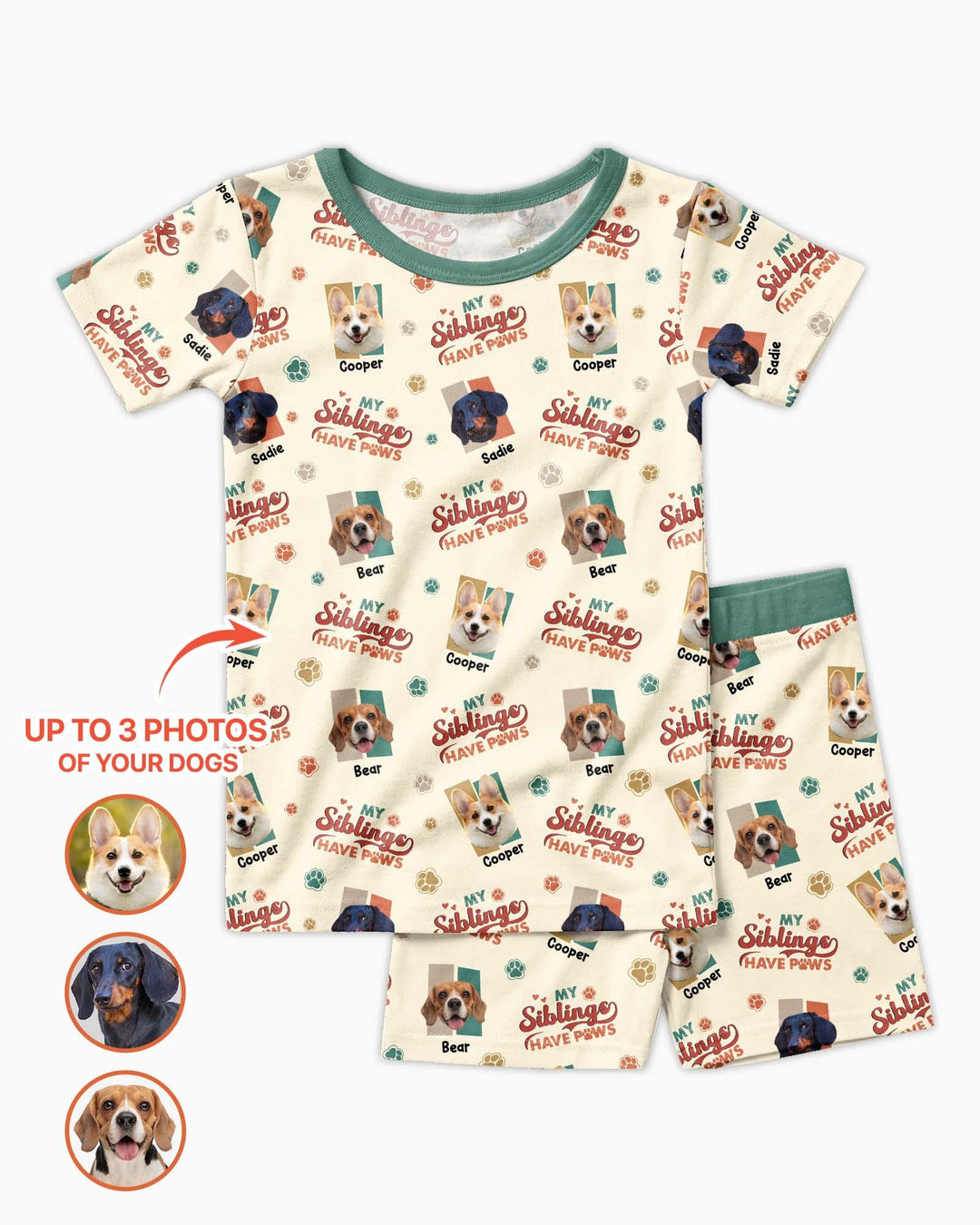 Zweiteiliges Pyjama-Set mit kurzen Ärmeln und Shorts im Sommer-Design