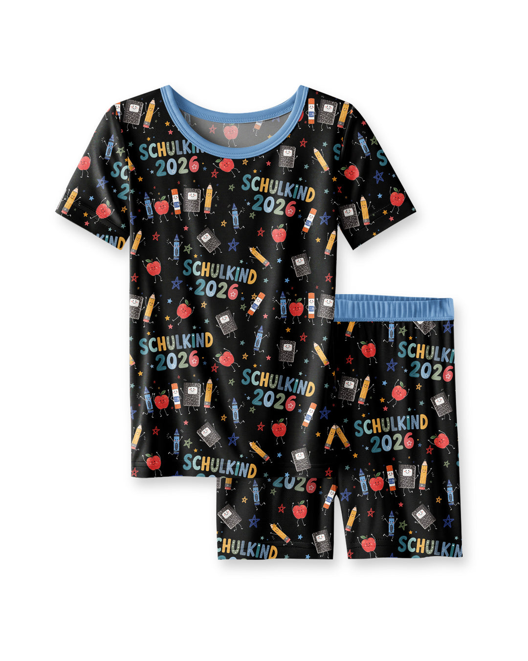 Schlafanzug-Set zweiteilig, kurze Ärmel, kurze Hose, Bambus