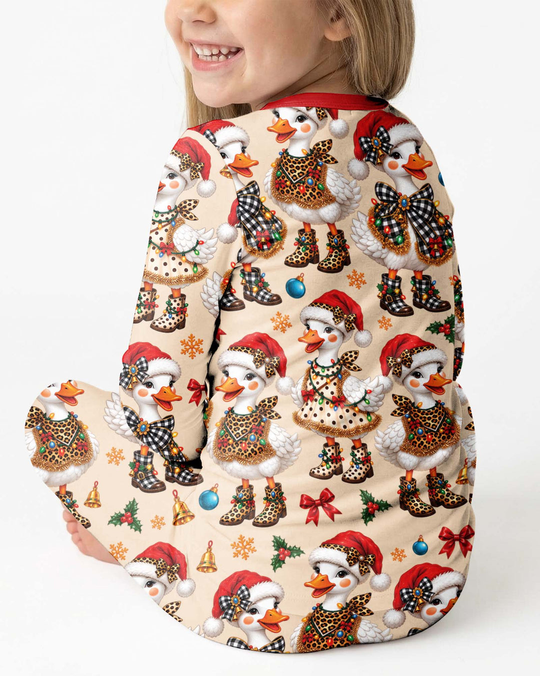 Holly Jolly Cowgirl Ducks Bamboo Two Piece Long Sleeve Pajama Set