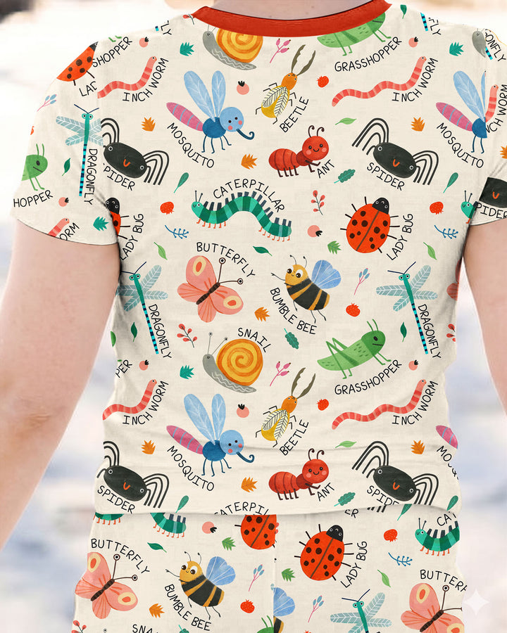 Zweiteiliges, kurzärmliges Pyjama-Set mit Marienkäfern