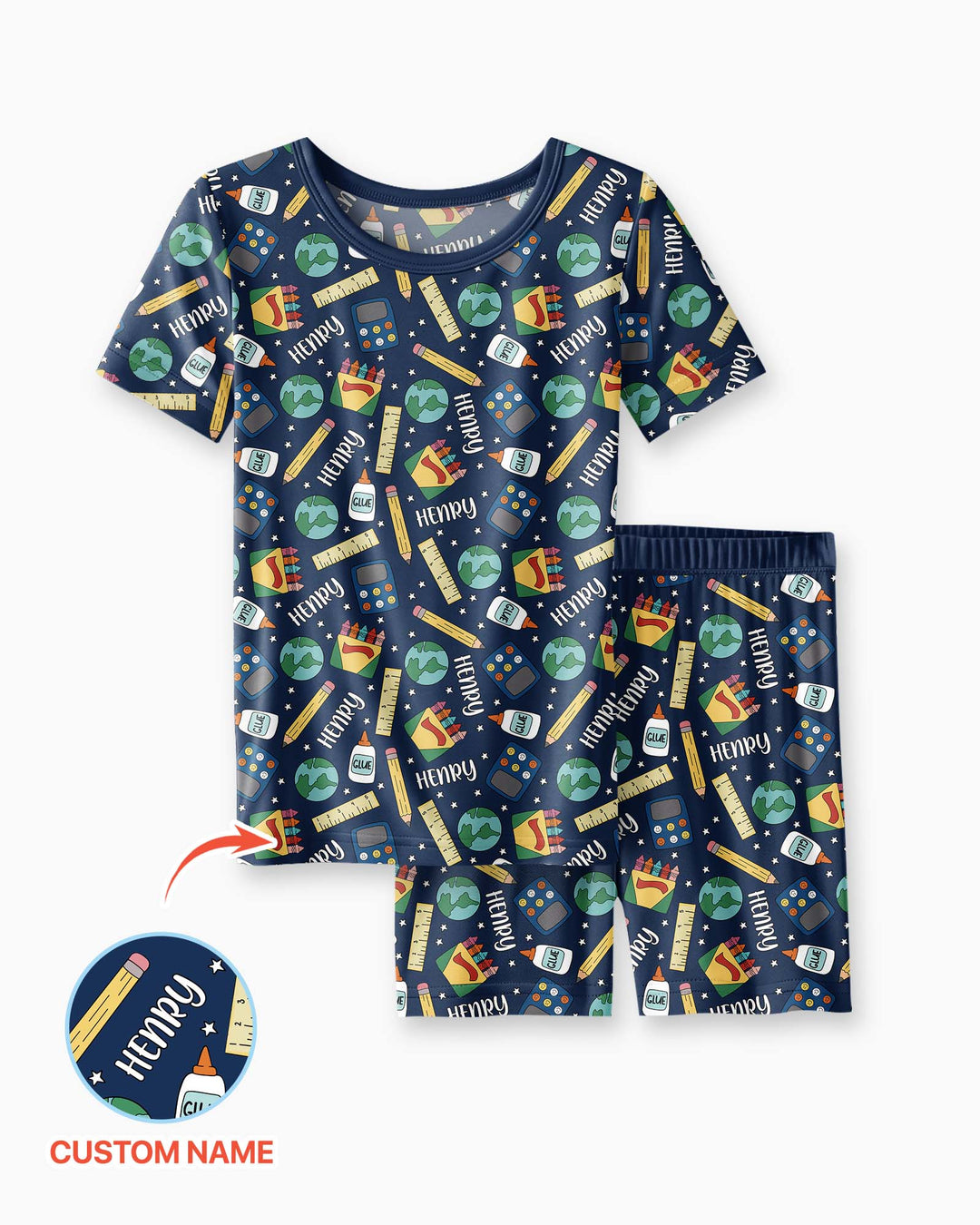 Schlafanzug-Set zweiteilig, kurze Ärmel, kurze Hose, Bambus