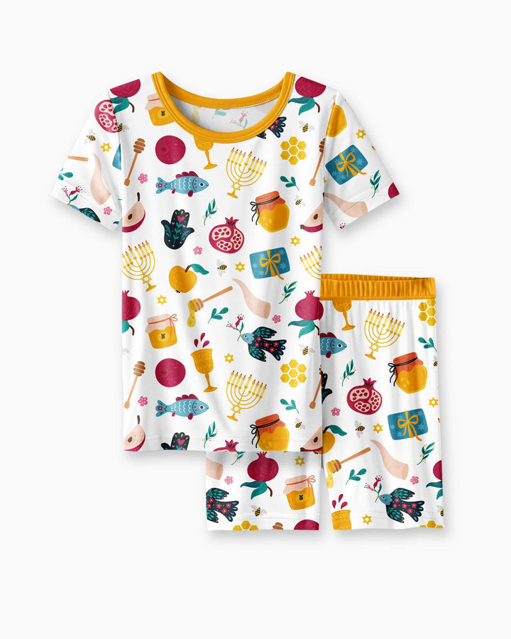 Template Zweiteiliges Pyjama-Set mit kurzen Ärmeln und Shorts