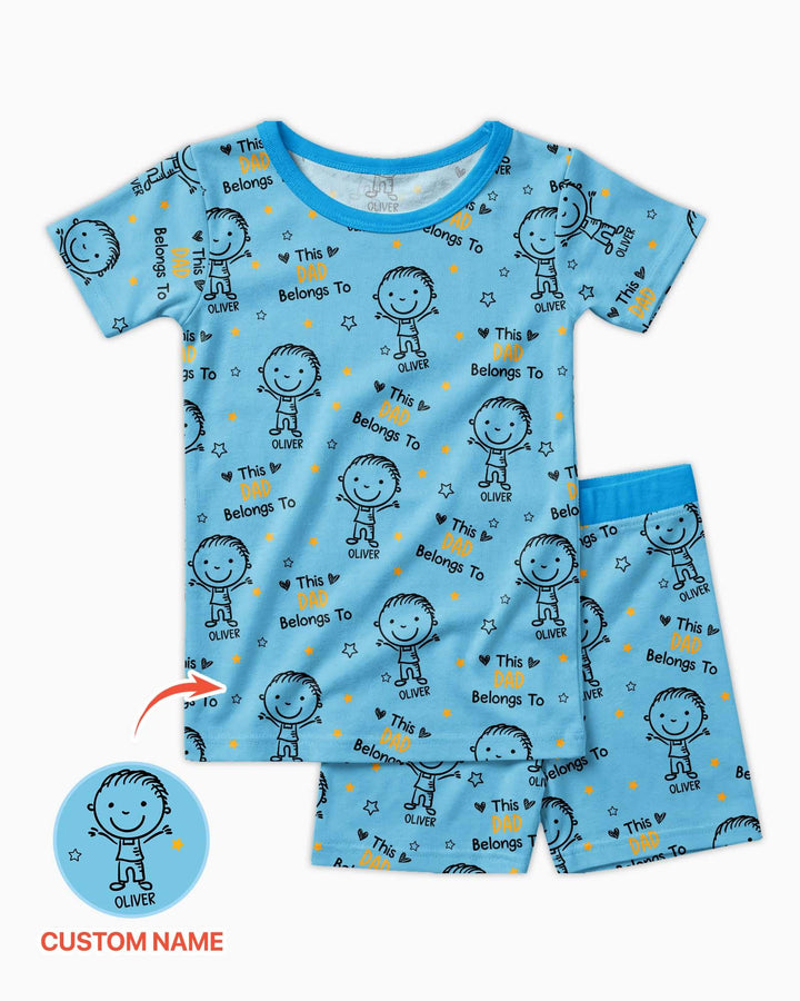 Zweiteiliges Pyjama-Set mit kurzen Ärmeln und Shorts im Sommer-Design
