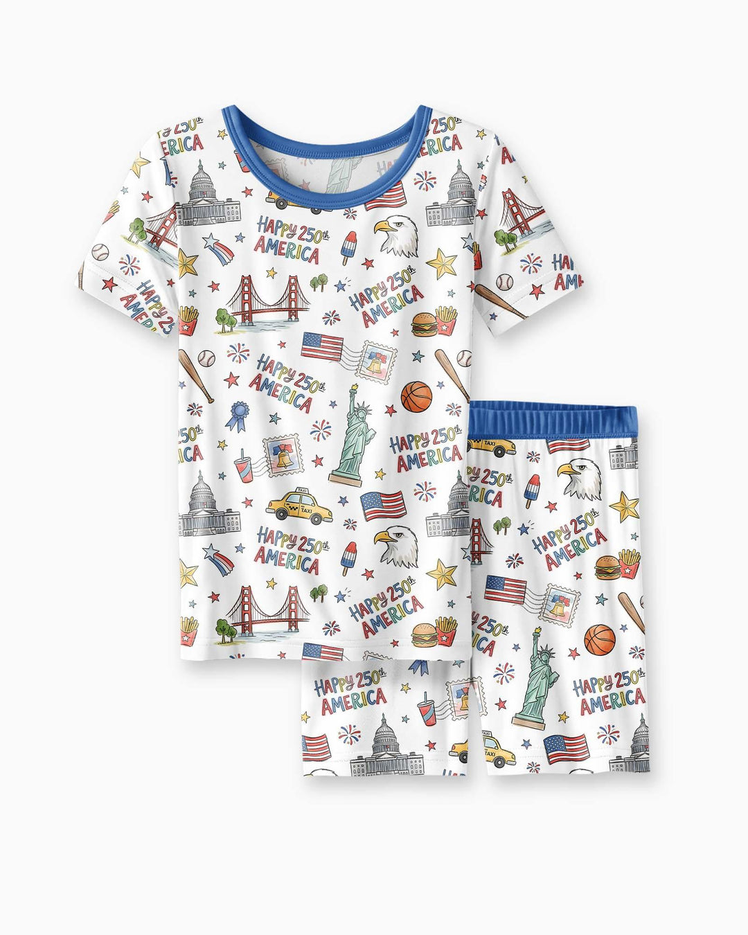 Schlafanzug-Set zweiteilig, kurze Ärmel, kurze Hose, Bambus