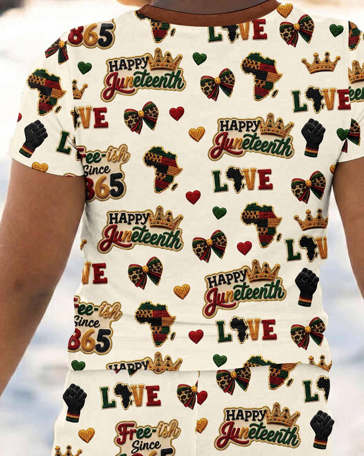 Zweiteiliges, kurzärmliges Pyjama-Set mit Marienkäfern