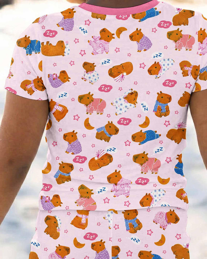 Zweiteiliges, kurzärmliges Pyjama-Set mit Marienkäfern