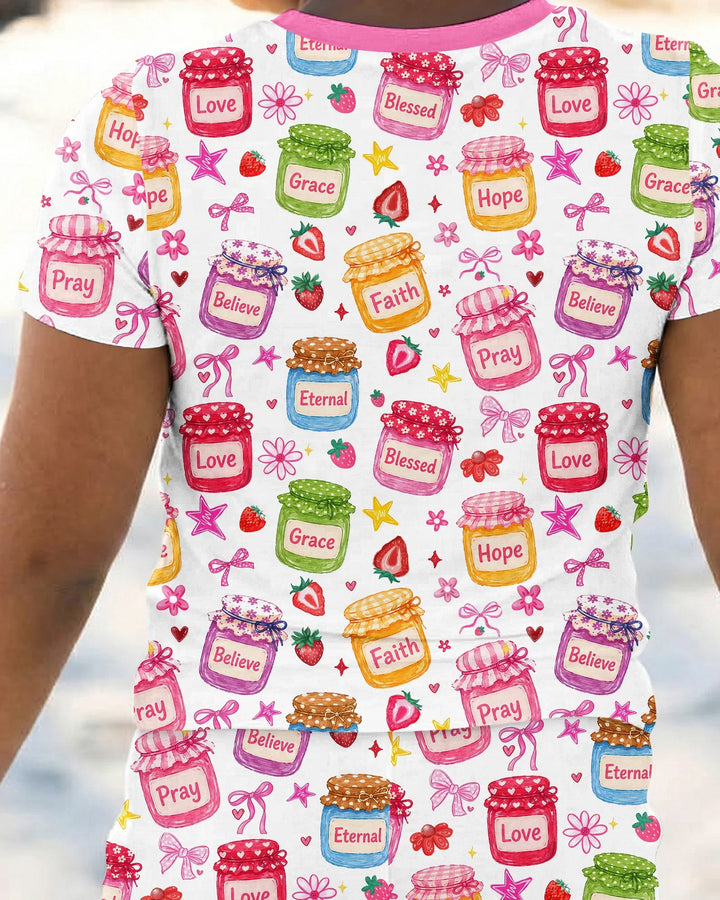 Zweiteiliges, kurzärmliges Pyjama-Set mit Marienkäfern