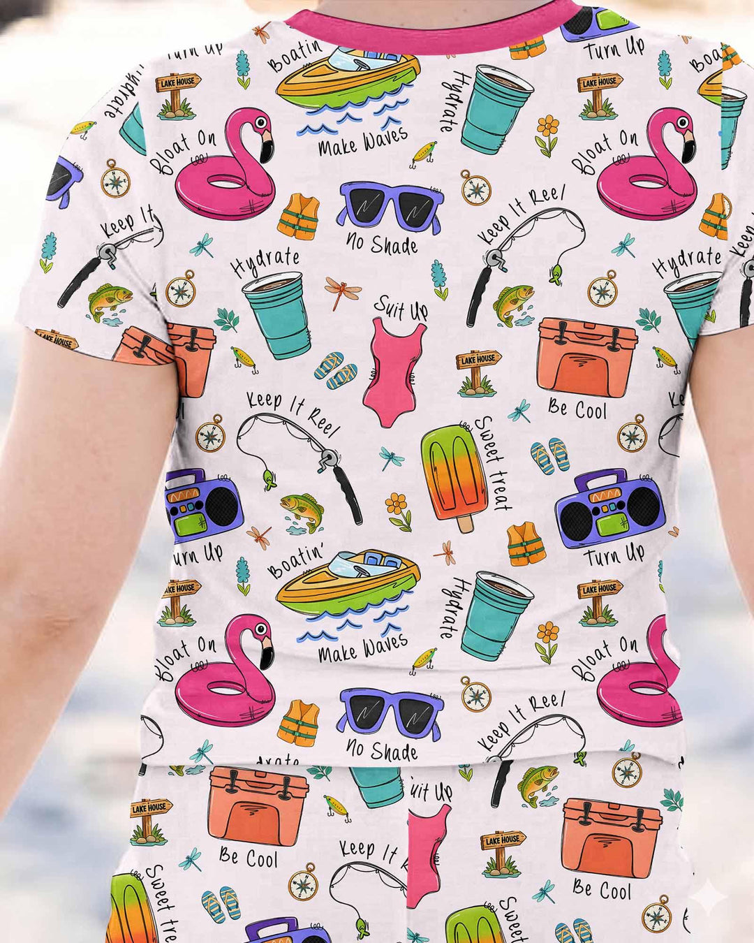 Zweiteiliges, kurzärmliges Pyjama-Set mit Marienkäfern