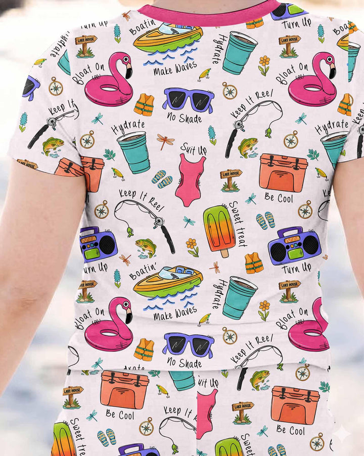 Zweiteiliges, kurzärmliges Pyjama-Set mit Marienkäfern