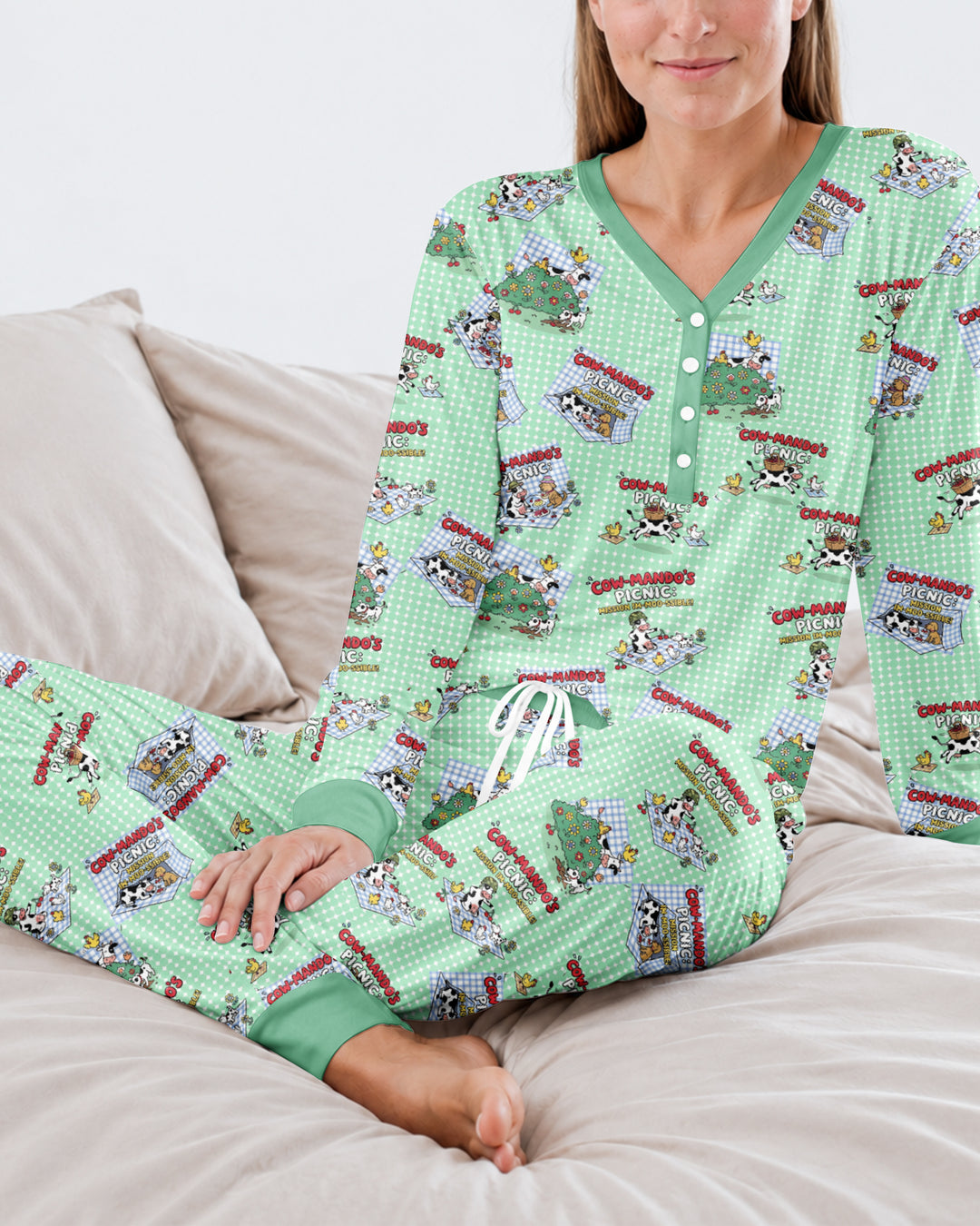 Mission Im-moo-sible Bamboo Women Pajama Set
