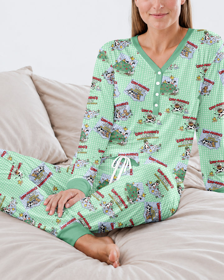 Mission Im-moo-sible Bamboo Women Pajama Set