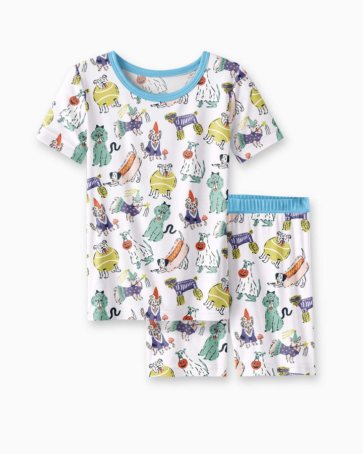 Bark-O-Ween Bamboo Two Piece Short Sleeve Shorts Pajama Set